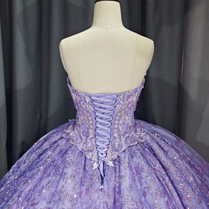 Jancember 6731 Élégant Lilas Bateau Cou Paillettes Perles Soirée Vestidos De 15 Robes - Product Image 6