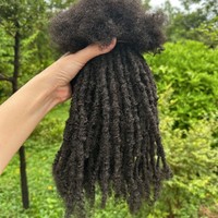 Estensioni di Dreadlocks Extra Morbidi, Capelli Umani Afro Kinky con Texture Naturale, Dreadlocks Fatti a Mano con Estremità Ricci per Donna