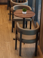 Ensemble table basse et chaises en cuir PU Kudi pour espaces commerciaux, zones de repos, salles de réunion, réceptions, canapé de style industriel