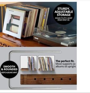 Support de rangement pour disques vinyles personnalisé 75 LP, support pour albums en bois de noyer massif, support pour albums - Product Image 3