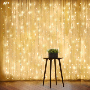 Luces <span class=keywords><strong>de</strong></span> cortina LED blancas calidas <span class=keywords><strong>de</strong></span> 8 modos para la habitacion <span class=keywords><strong>del</strong></span> hogar dormitorio <span class=keywords><strong>de</strong></span> bodas ventana <span class=keywords><strong>de</strong></span> Navidad - Product Image 2