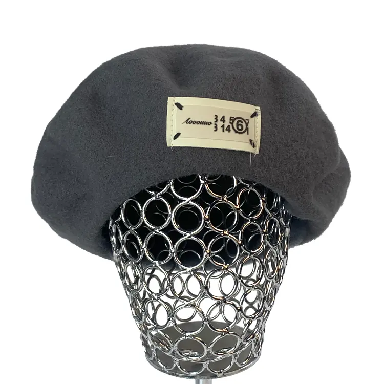 Vente en gros béret unisexe tendance octogonal original uni pliable fabricant cachemire décontracté personnalisé pour femmes