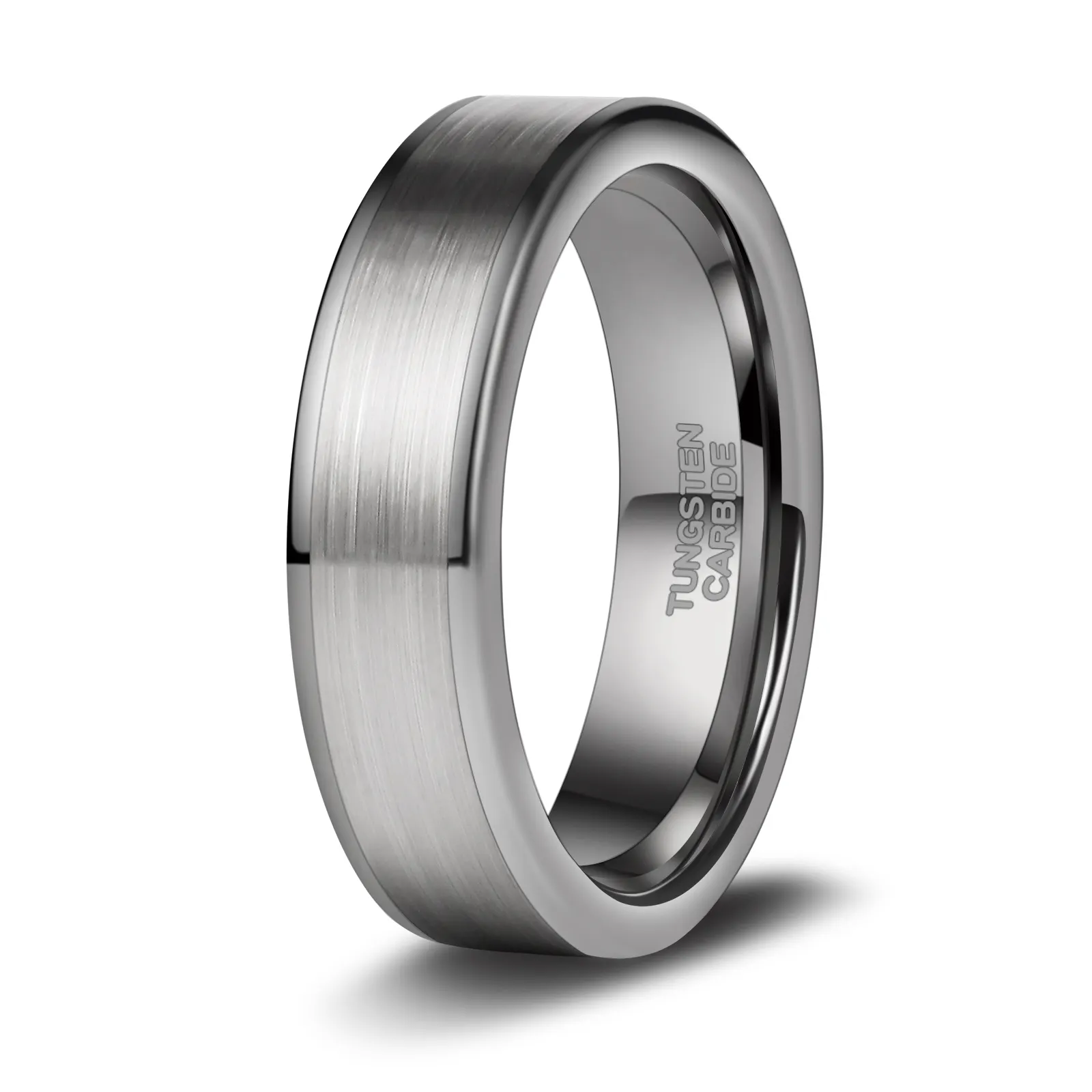 Somen 6mm Brushed Tungsten Carbide Wedding Ring Unisex Simple Style Wedding Engagement Jewelry Men Women Silver Tungsten Ring