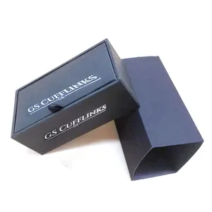 Your Logo On Fancy Paper Plastic Core Packaging Box For Cufflinks Gift
