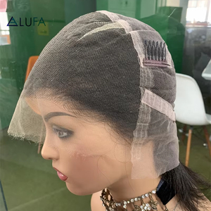 Wig Rambut Asli HD Lace Glueless DX458, Model Afro Kinky Curl Lurus Tanpa Jepit dan Sisir untuk Pasien - Product Image 1