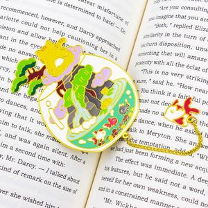 Marcador de libro Corán de esmalte dorado personalizado, estilo moderno envejecido, marcador de Metal suave y duro magnético, bonito diseño de Anime - Product Image 4