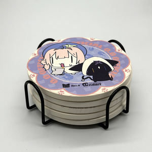 Posavasos de Cerámica Absorbentes con Logotipo Personalizado de Fábrica, Juego de Posavasos de Corcho para Bar, Posavasos de Cerveza Baratos Personalizados para Bebidas y Café - Product Image 4