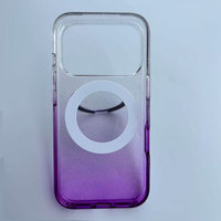 Étui de téléphone magnétique fluorescent violet en TPU + PC - Offre une protection contre les chocs pour iPhone 17 Pro/Pro Max