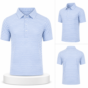 Camiseta Polo a Rayas para Hombre OEM, Multicolor, Manga Corta, Informal, de Verano, para Golf, con Logotipo Personalizado - Product Image 3