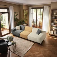 Nouveau canapé modulaire carré en velours, garni d'éponge, convertible en lit, pour salon, canapé compressible