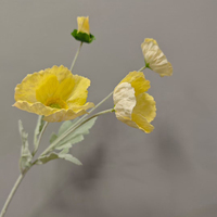 Fleurs artificielles de pavot réalistes faites à la main de haute qualité pour la décoration intérieure, les accessoires de photographie, les mariages, Noël et le jardin