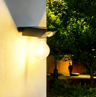 Lampe murale de jardin extérieure à induction corporelle IP65 avec ampoule à filament de tungstène solaire