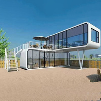 Maison préfabriquée de luxe moderne, capsule spatiale mobile, bureau à domicile, pod, cabine Apple, maison conteneur, structure en acier détachable à vendre