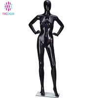 Mannequin Femme Noir en Plastique Corps Entier pour Vente en Gros