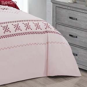 Pink and <strong>Red</strong> 100% Cotton Wholesale Embroidered <strong>Duvet</strong> <strong>Cover</strong> Sets <strong>Duvet</strong> Set Bedding Cotton Sheet Set Quilt Bedding - Product Image 5