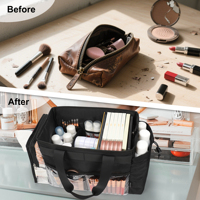 ReIaveI Étui de maquillage en nylon professionnel de grande capacité Fermeture à glissière durable Étui à cosmétiques portable à la mode Sangle en gros