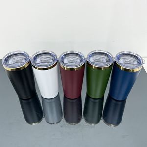 Mugs de voyage isothermes personnalisables avec logo, plaqués or miroir sous revêtement poudré, pour hommes et femmes, 20 oz, pour gravure laser - Product Image 2