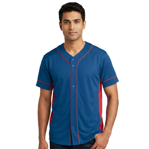 เสื้อเบสบอลสำหรับเด็กเสื้อคอวีแบบระบายอากาศทำจากโพลีเอสเตอร์100% - Product Image 1
