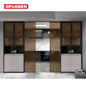 Porte coulissante encastrée en aluminium à double vitrage, design moderne, <span class=keywords><strong>prix</strong></span> de gros, pour villas, appartements et projets immobiliers - Product Image 4