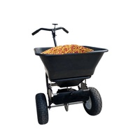 Esparcidor de fertilizante de hierro manual pequeño empujado a mano con soporte OEM personalizable