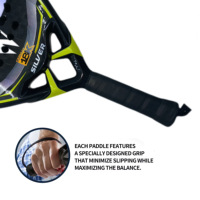 Meilleure vente personnalisée marque professionnelle 24K fibre de carbone Padel raquette de tennis exosquelette pagaie Eva Grip fibre de verre Portable