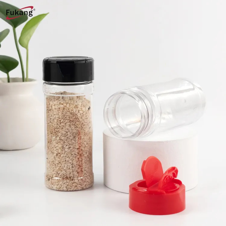 Plastic Shaker Fles Huisdier Verpakking Shaker Plastic Spice Potten/Containers Met Flip Top Deksel