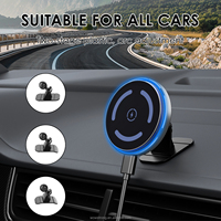 Portable en alliage d'aluminium voiture évent support de charge sans fil tableau de bord support de téléphone magnétique 15W chargeur sans fil voiture