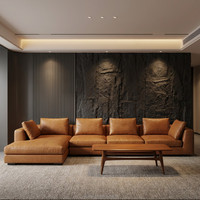 Panneau mural multi-format en faux PU, style mi-siècle, imitation pierre, revêtement en polyuréthane haute densité, coin sans joint pour intérieur et extérieur