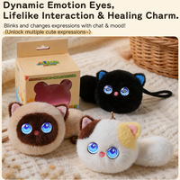 Porte-clés en peluche polyester intelligent AI pour chat, 10 cm, interactif et parlant, breloque de sac, vente en gros