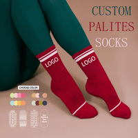 Chaussettes de yoga et de pilates en coton doux de qualité supérieure personnalisées, confortables et antidérapantes, chaussettes de sport