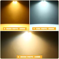 Projecteurs de scène LED COB PKnight 200W 2-en-1 Blanc Chaud/Froid, Auto/Son/DMX/Master-Slave, IP65, CRI92, en Aluminium, Dimmables, Garantie 2 ans