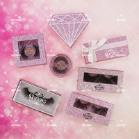 Boîte à cils vide en forme de cœur rose avec logo pour la Saint-Valentin, emballage personnalisé pour cils de 25 mm et 28 mm
