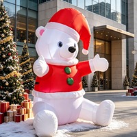 Décoration de Noël gonflable en forme d'ours polaire avec lumières LED, ornement de jardin festif pour les célébrations de fin d'année