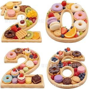 Plateau en bambou 2026, créatif, en bois, pour fête, anniversaire, fruits, collations, fromages - Product Image 5
