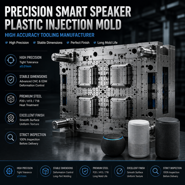 PRECISION BLUETOOTH SPEAKER PLASTIC INJECTION MOLD