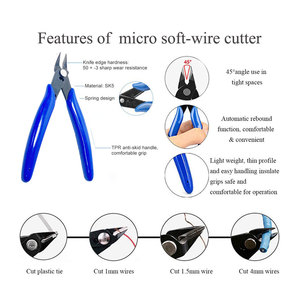 Pince coupante de 5 pouces à coupes droites, poignée en plastique, mini pince coupante pour bricolage, outils à main, pince à bec plat long pour bijoux - Product Image 4