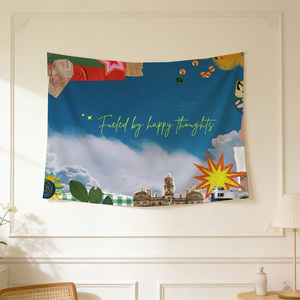 ธงคอลลาจ "วันนี้ฉันมีความสุข" ขนาด 90x150 ซม. สร้างบรรยากาศอบอุ่นทุกพื้นที่ - พร้อมสำหรับร้านกาแฟ บาร์ บ้าน และงานปาร์ตี้ - Product Image 5