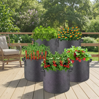 Sacs de culture réutilisables en fibres végétales durables, pots de fleurs, pots de culture pour légumes et fruits, capacité de 400 ml, 30x26 cm, noir, style ferme