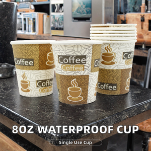 แก้วกาแฟเคลือบสีกันน้ำ PE แบบผนังสองชั้น ขนาด 8 ออนซ์ พร้อมปลอกหุ้ม สำหรับเครื่องดื่มร้อนและน้ำผลไม้/ไวน์/กาแฟ - Product Image 2
