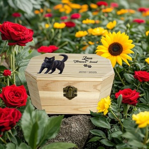 Urna Conmemorativa de Madera Octogonal Hecha a Mano, Ecológica y de Lujo, para Mascotas, Perros y Gatos, Cajas para Cenizas de Mascotas Pequeñas - Product Image 5
