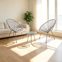 Acapulco Stuhl Bistro-Set Moderne PE-Rattan Gartenmöbel Stühle mit Tisch für Balkon Garten Innen- und Außenbereich