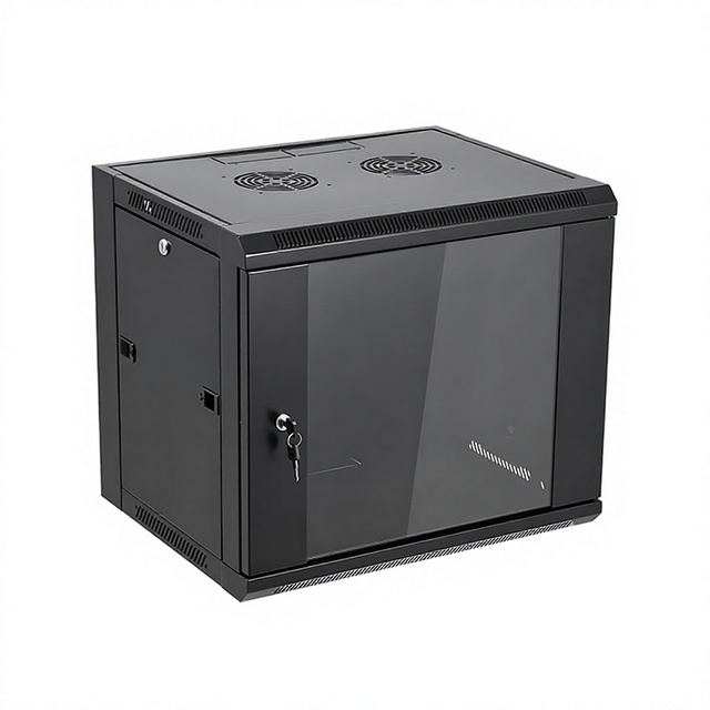 Heavy Duty 9U Wall Mount Server Cabinet Vented Lockable Network Rack for Small Business Server Room Security
