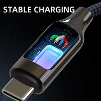 Câble de données tressé lumineux 3A 27W 60W 100W 1m, câble de charge rapide pour Huawei/Samsung/Xiaomi/téléphone
