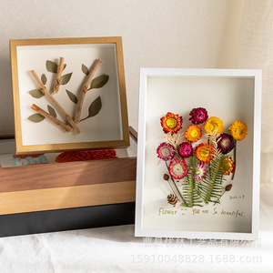 Dried Flower 3D Photo <b>Frame</b> Solid Wood Rectangle Handmade Decor For Living Room Bedroom Study - Product Image 3