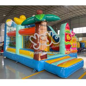 Château gonflable d'extérieur pour enfants, combinaison de château gonflable, toboggan humide et sec, grand toboggan, PVC robuste, directement de l'usine - Product Image 2