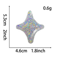 Patchs étoiles à quatre branches en sequins thermocollants 2 pouces, petits patchs étoiles brillants DIY pour femmes, filles, sacs à dos, chaussettes, chaussures
