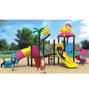 Ensemble de jeux de jardin parc équipement de jeu en plastique toboggan de terrain de jeu pour enfants toboggan extérieur à double tube pour enfants