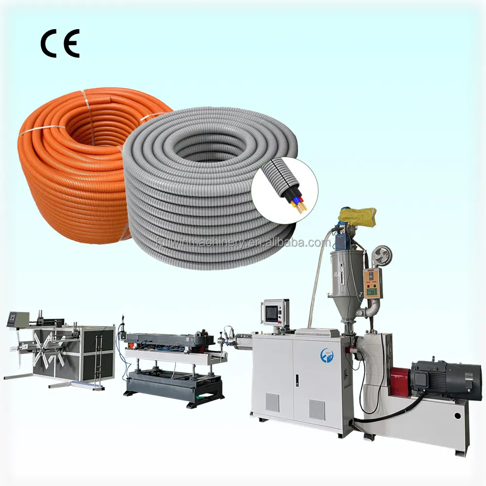 sheath electric wire cable car conduit EVA PA PE PP PVC pipe tube threading duct hose making machine production line