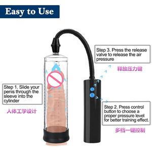 USB充電式自動ハンドルペニス拡大真空ポンプ直立ペニス拡大高エクステンダーシリンダー大人のおもちゃ男性用 - Product Image 3