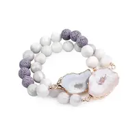 Gemstone Jewelry Beads Stretch Adjustable Healing Stone Raw Natural Crystal Bracelet